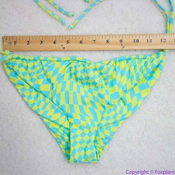 NEW It’s Now‎ Cool x free people checkered wave bikini bottom, L - Picture 5 of 16